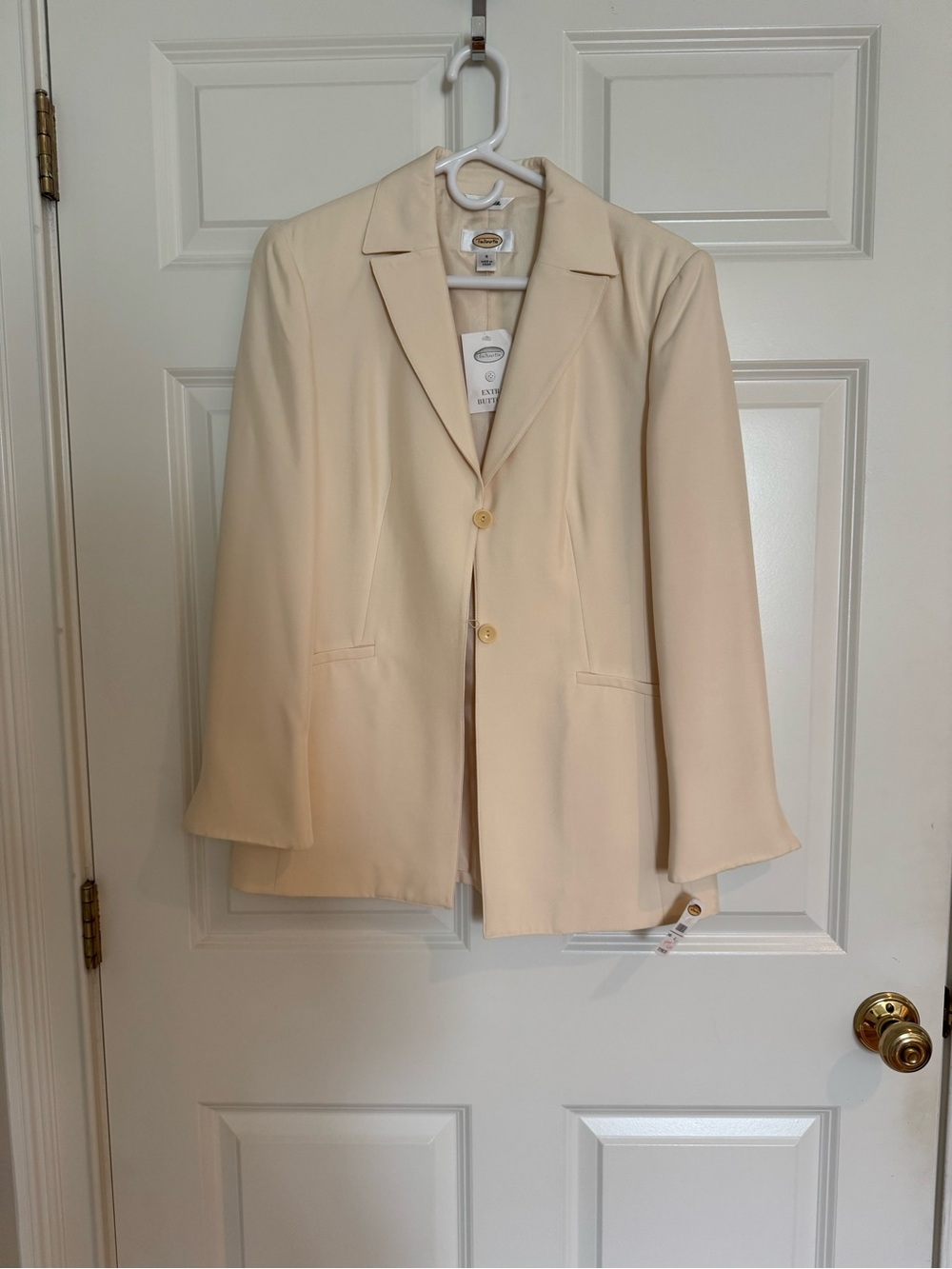 Talbots Cream Single-Breasted Blazer